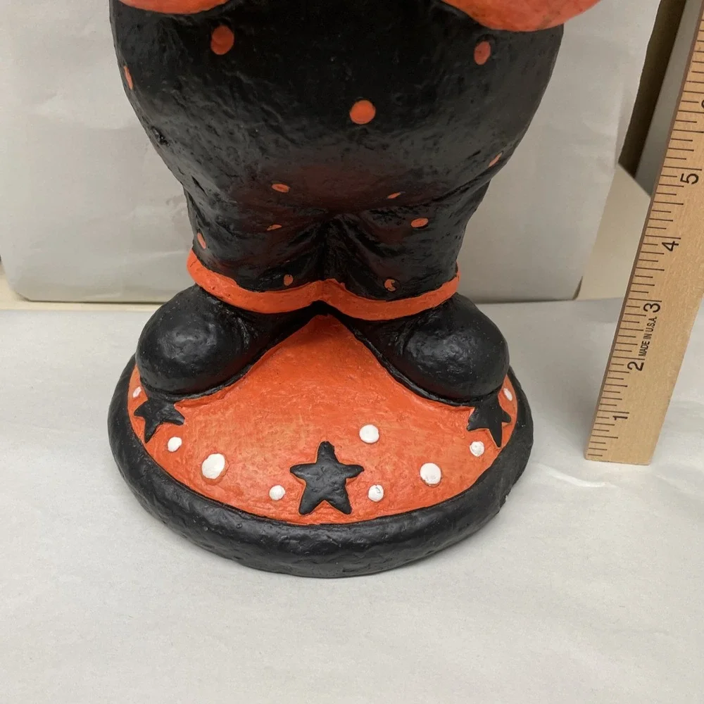 Primitive Halloween PUMPKIN Head CANDY CORN Dish Figurine 17